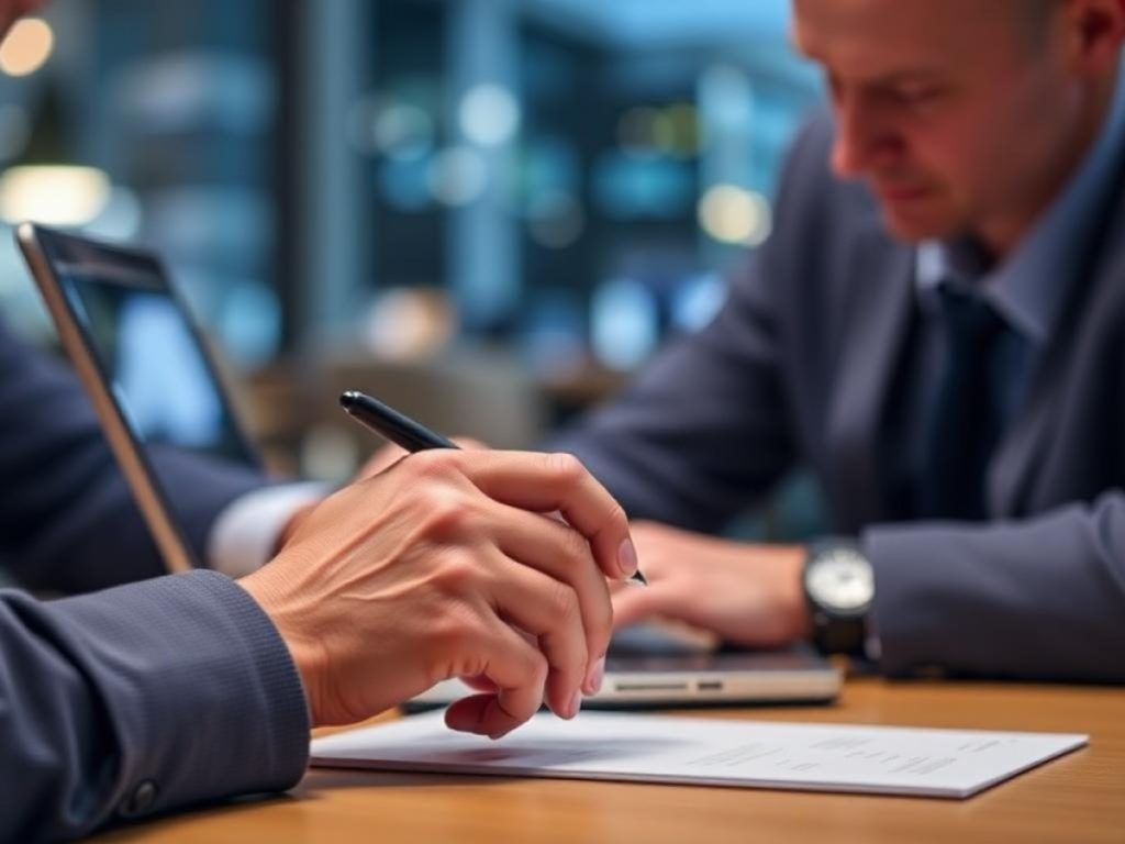 a hubspot featured image of a halftone blue and white phone with a paid invoice on its screen, next to a nametag that says ‘hello my name is accounting software crm’