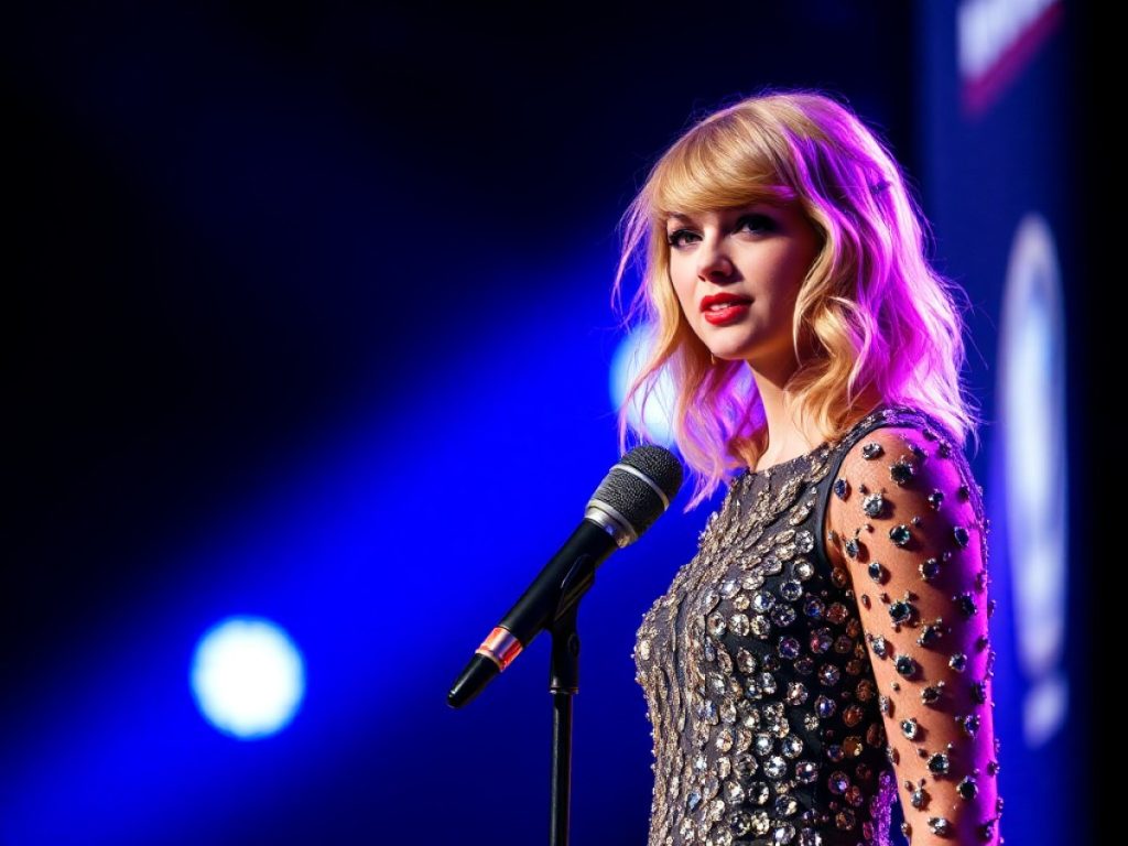 illustration of a marketing content calendar and taylor swift albums.