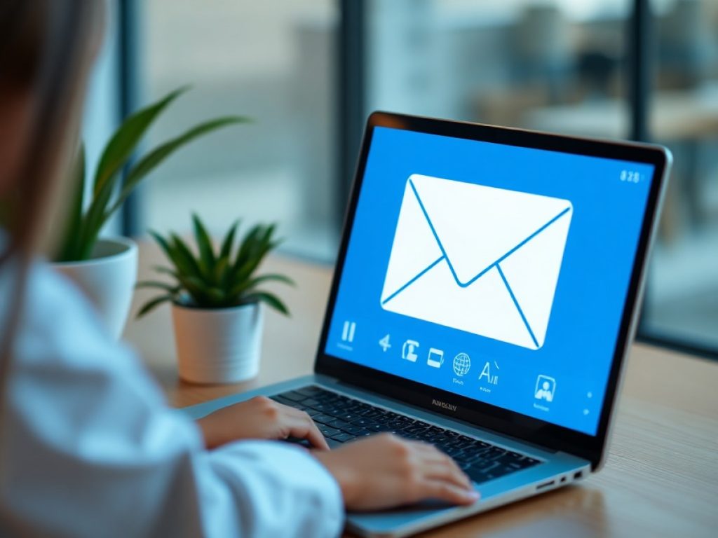 Doctor looking up email marketing for healthcare tools