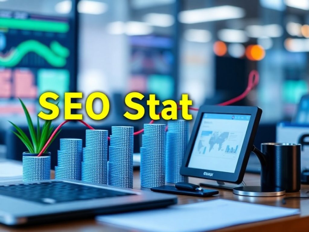 Marketers gather around a graph to discuss generative engine optimization statistics