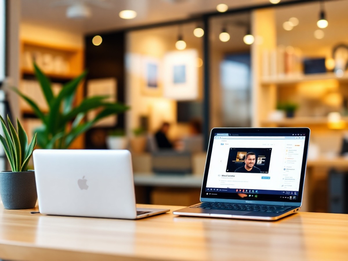 a hubspot-branded featured image with a dark burgundy background and three pink shapes in the foreground, with the words “brand mentions” in the bottom righthand corner and a pictogram of a hand holding a laptop in the center
