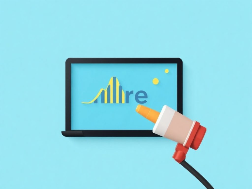 A marketers behind a computer grades her business
