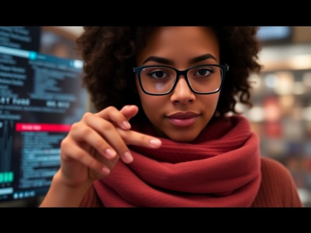woman searching what ai overviews mean for SEO on laptop