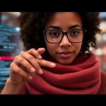 woman searching what ai overviews mean for SEO on laptop