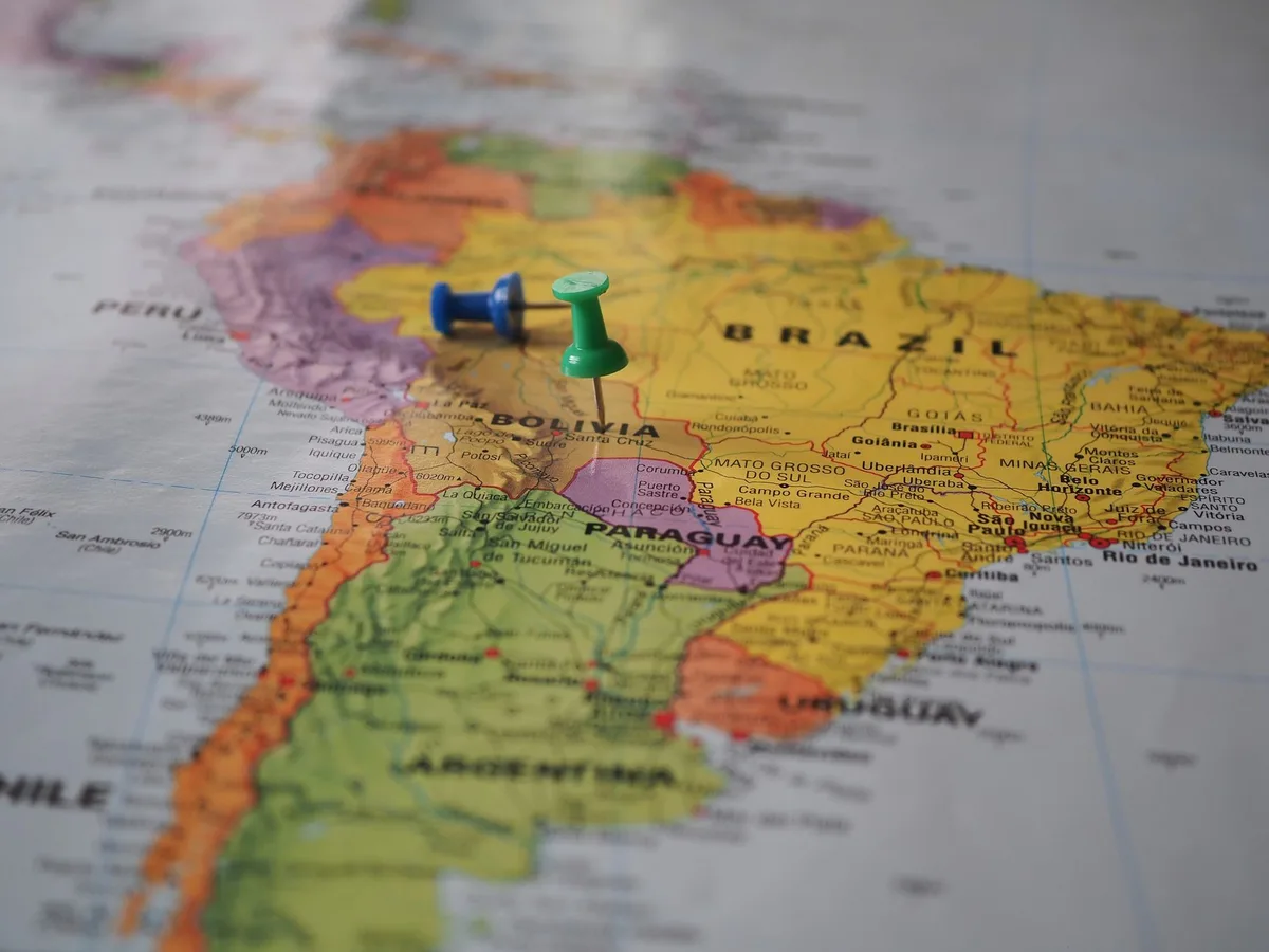 Map showing Mercosur member states: Argentina, Brazil, Paraguay, and Uruguay in South America