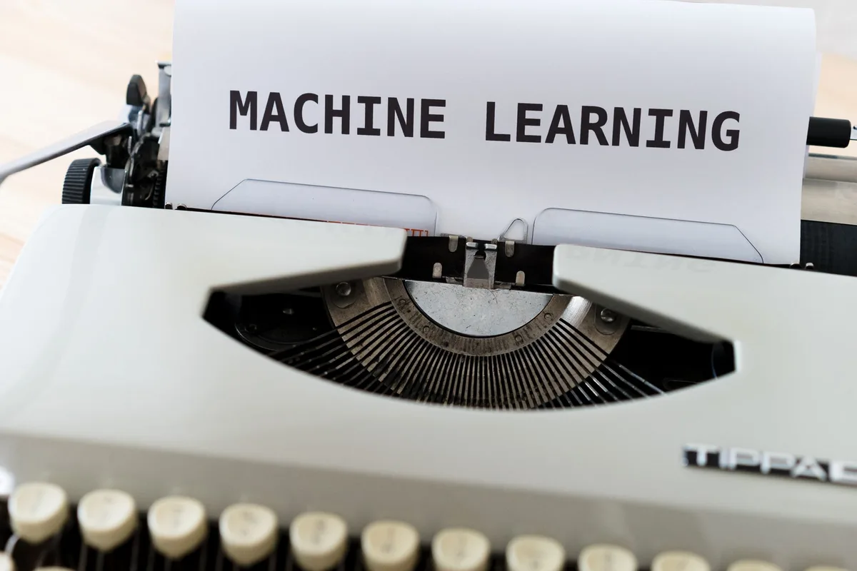 Artificial intelligence automation interface showing machine learning algorithms and trend predictions