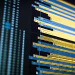 Verschiedene Softwaredashboards auf mehreren Bildschirmen, die sich zu einer einheitlichen Schnittstelle vereinigen
