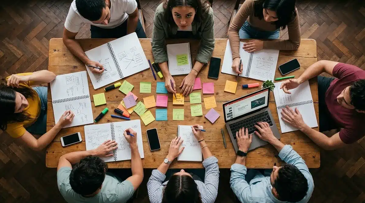 Team reviewing weekly trend charts in a meeting room