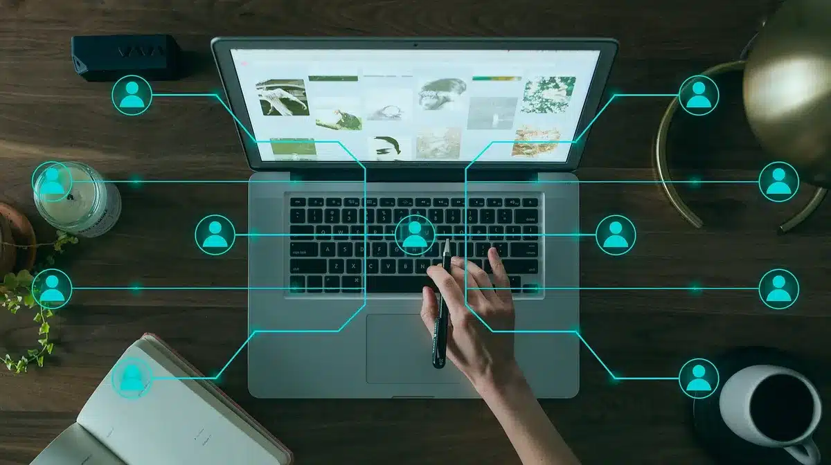 Close-up of an SEO analytics dashboard on a laptop screen