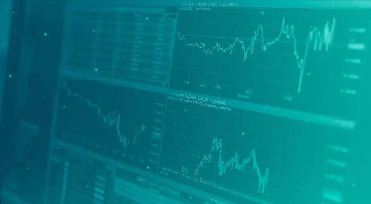 Currency exchange board showing a falling real and market volatility